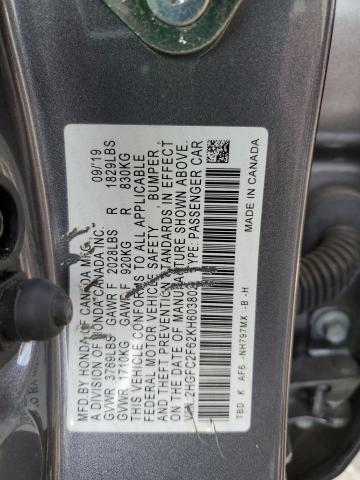 2019 HONDA CIVIC LX - 2HGFC2F62KH603802