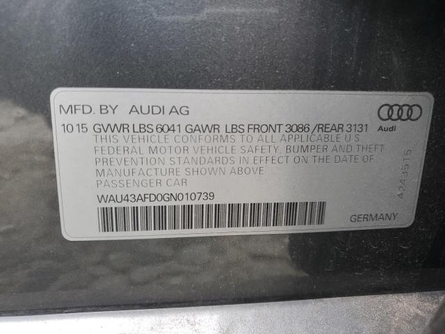 2016 AUDI A8 L QUATT - WAU43AFD0GN010739