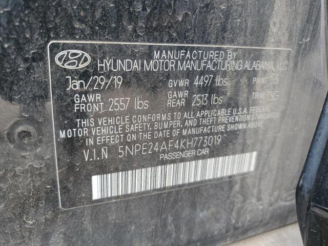 2019 Hyundai Sonata Se VIN: 5NPE24AF4KH773019 Lot: 58090394