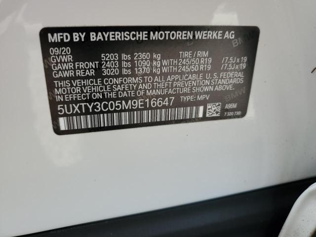 5UXTY3C05M9E16647 2021 BMW X3 Sdrive30I