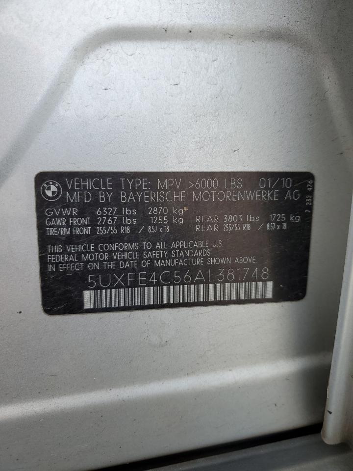 5UXFE4C56AL381748 2010 BMW X5 xDrive30I