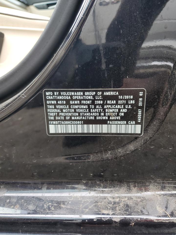 1VWBT7A38HC030601 2017 Volkswagen Passat Se