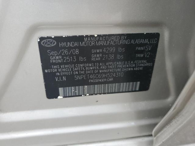 2009 Hyundai Sonata Gls VIN: 5NPET46C69H524310 Lot: 61614104