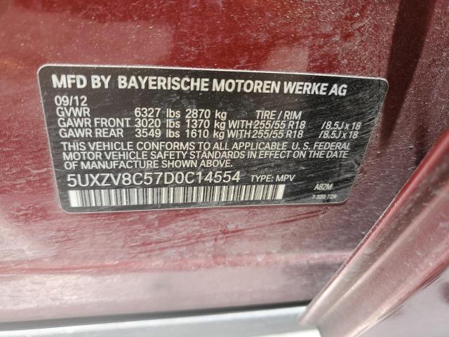 VIN 5UXZV8C57D0C14554 2013 BMW X5, Xdrive50I no.13