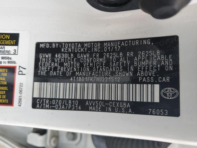 4T1BD1FK7HU221512 2017 TOYOTA CAMRY - Image 12