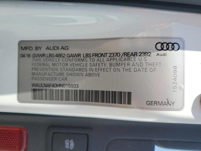 VIN WAULNAF40HN015933 2017 Audi A4, Premium Plus no.13