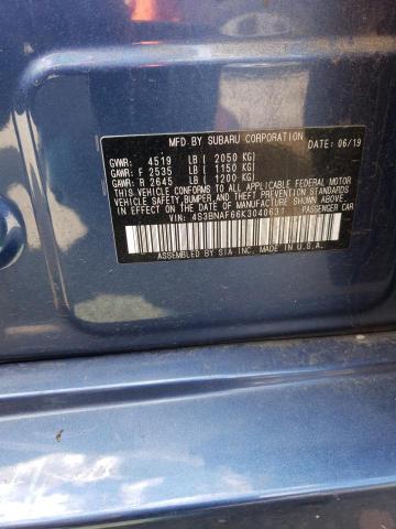 2019 SUBARU 1600 4S3BNAF66K3040631