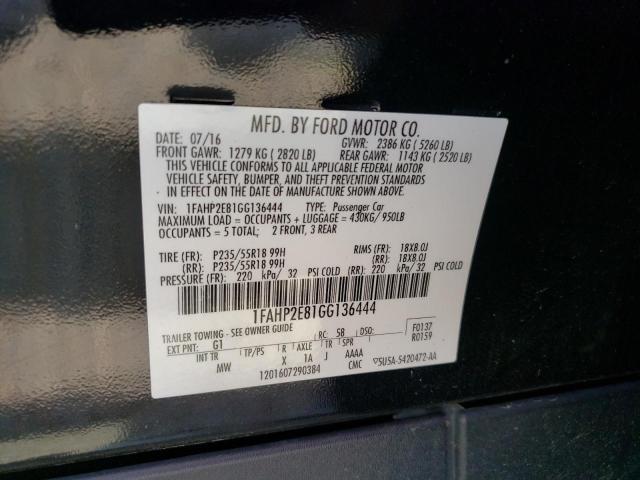 2016 FORD TAURUS SEL - 1FAHP2E81GG136444