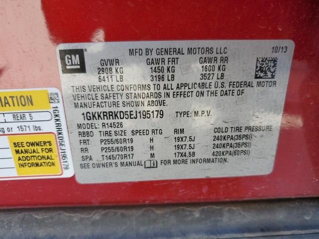 2014 GMC Acadia Slt-1 VIN: 1GKKRRKD5EJ195179 Lot: 59335504