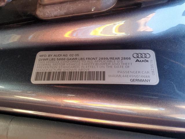 WAUML44E45N014688 2005 Audi A8 L Quattro