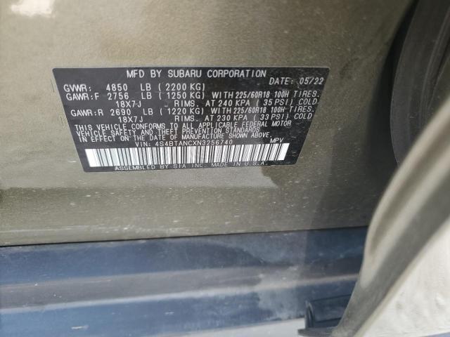 2022 SUBARU OUTBACK LI - 4S4BTANCXN3256740