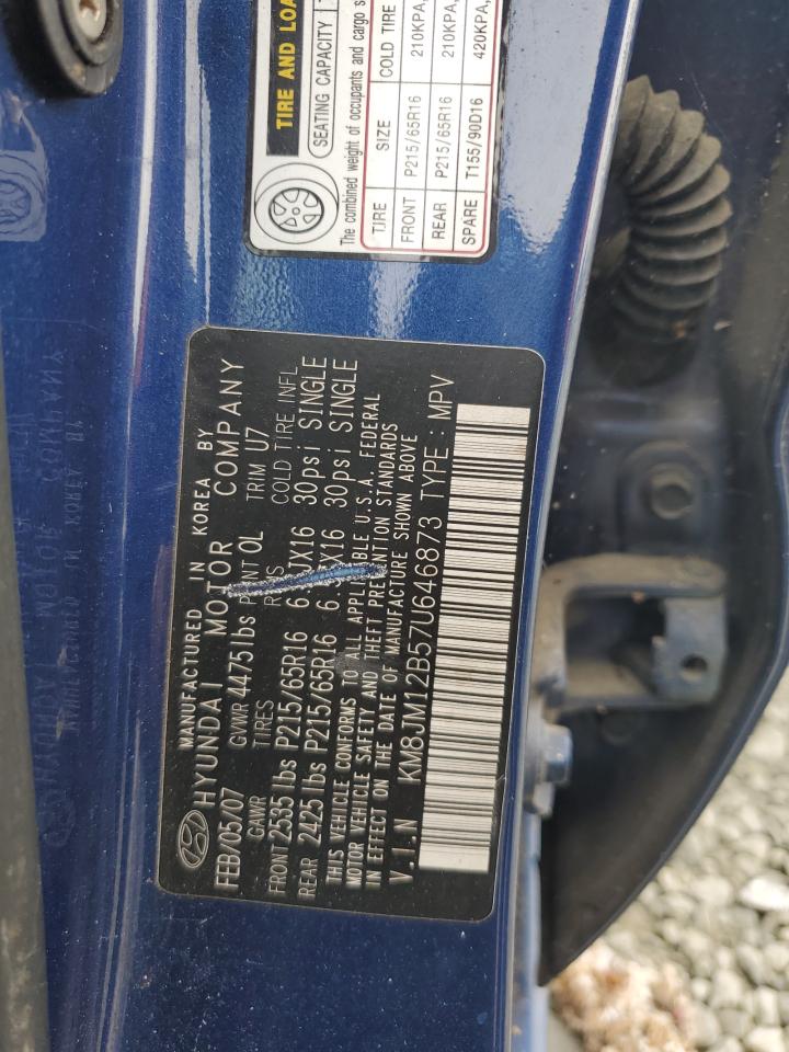 KM8JM12B57U646873 2007 Hyundai Tucson Gls