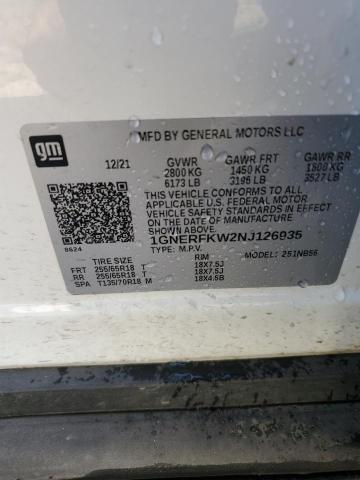 1GNERFKW2NJ126935 2022 CHEVROLET TRAVERSE - Image 13