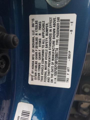 VIN 19XFB2F58FE086774 2015 Honda Civic, LX no.12