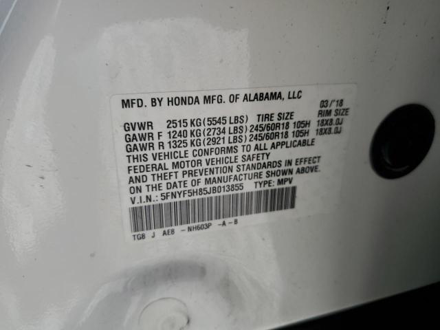 2018 Honda Pilot Exl VIN: 5FNYF5H85JB013855 Lot: 61074794
