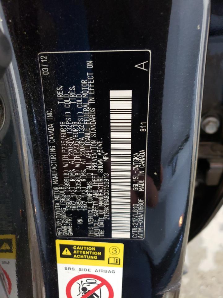 2T2BK1BA8CC150913 2012 Lexus Rx 350