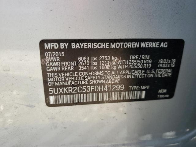 VIN 5UXKR2C53F0H41299 2015 BMW X5, Sdrive35I no.13