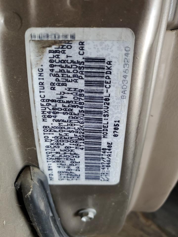 4T1BG22K6XU548789 1999 Toyota Camry Ce