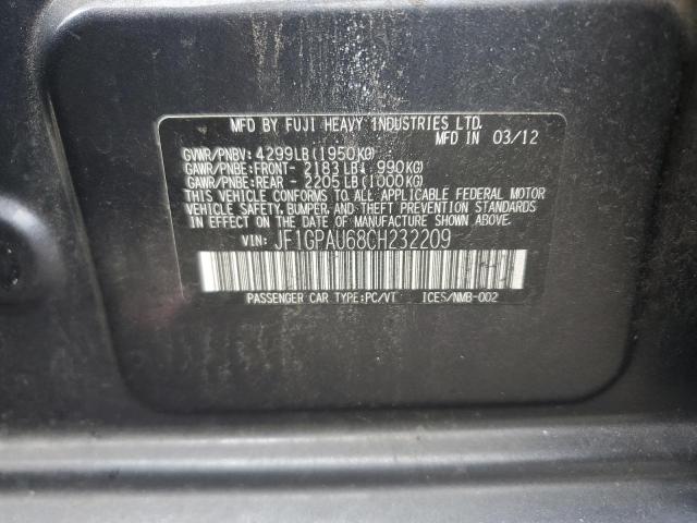 2012 Subaru Impreza Sport Limited VIN: JF1GPAU68CH232209 Lot: 60903464