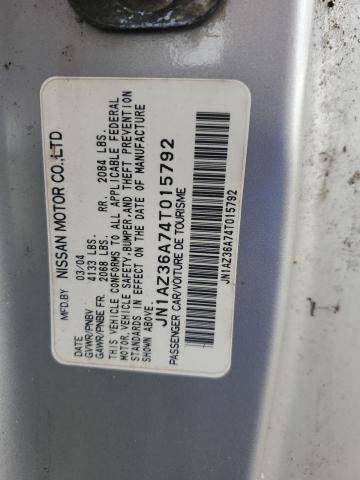 2004 Nissan 350Z Roadster VIN: JN1AZ36A74T015792 Lot: 63506874