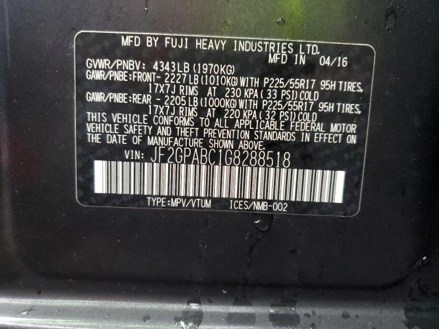 2016 SUBARU CROSSTREK - JF2GPABC1G8288518