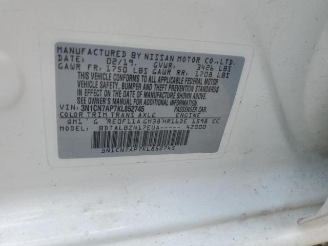 2019 NISSAN VERSA S - 3N1CN7AP7KL852745