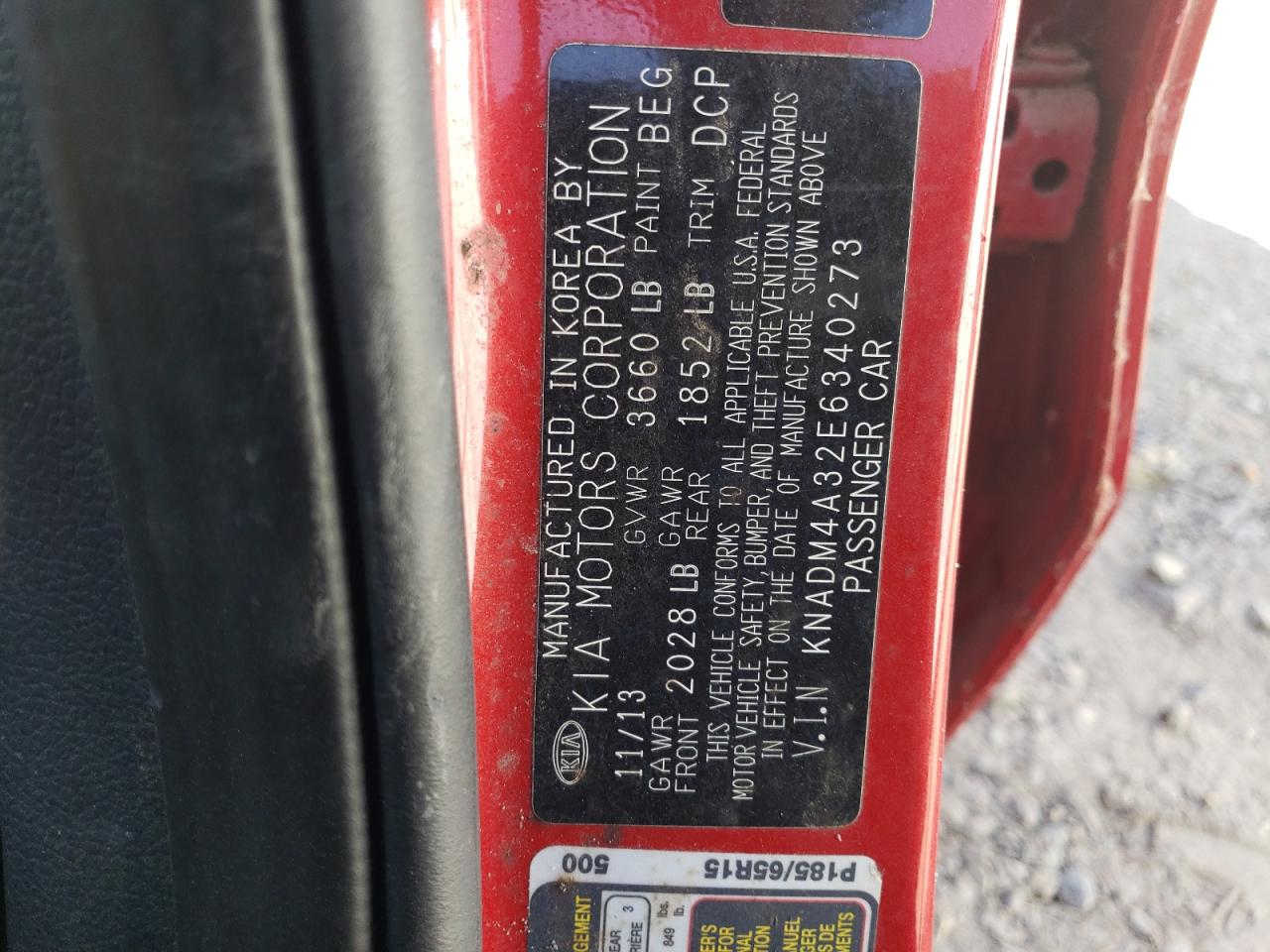 KNADM4A32E6340273 2014 Kia Rio Lx