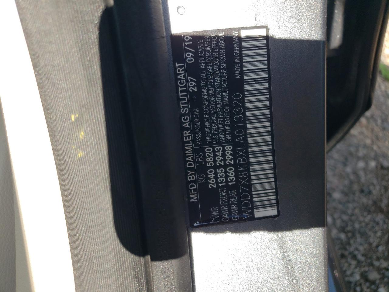 WDD7X8KBXLA013320 2020 Mercedes-Benz Amg Gt 63 S