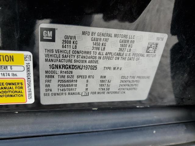 2017 CHEVROLET TRAVERSE L - 1GNKRGKD5HJ197025