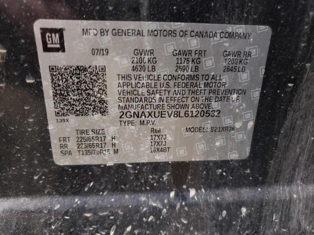 2020 CHEVROLET EQUINOX LT - 2GNAXUEV8L6120532