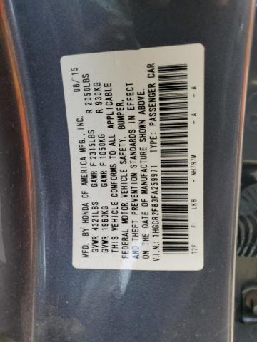 VIN 1HGCR2F83FA259971 2015 Honda Accord, Exl no.12