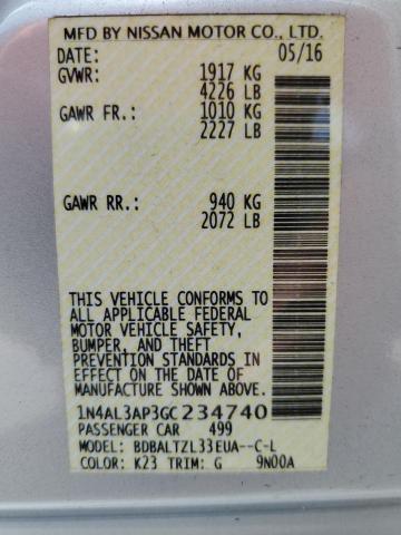 2016 NISSAN ALTIMA 2.5 - 1N4AL3AP3GC234740