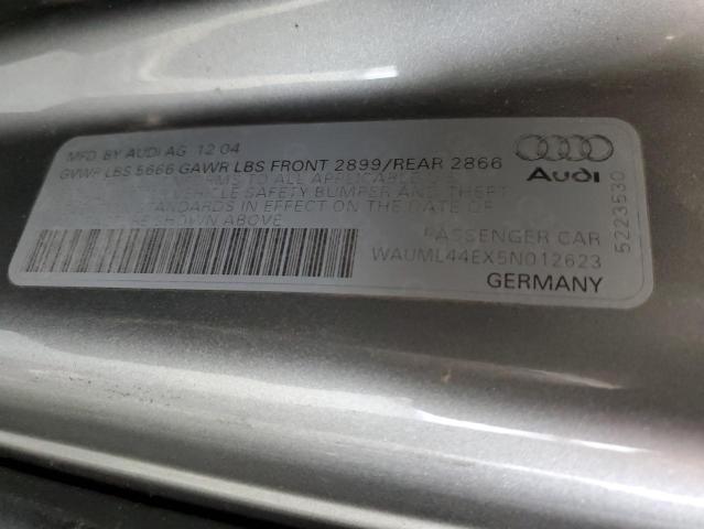 2005 Audi A8 L Quattro VIN: WAUML44EX5N012623 Lot: 61337284