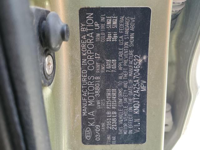 2010 Kia Soul + VIN: KNDJT2A25A7046522 Lot: 62329054