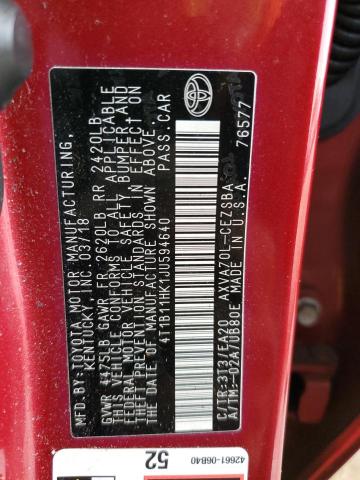 2018 TOYOTA CAMRY L - 4T1B11HK1JU594640