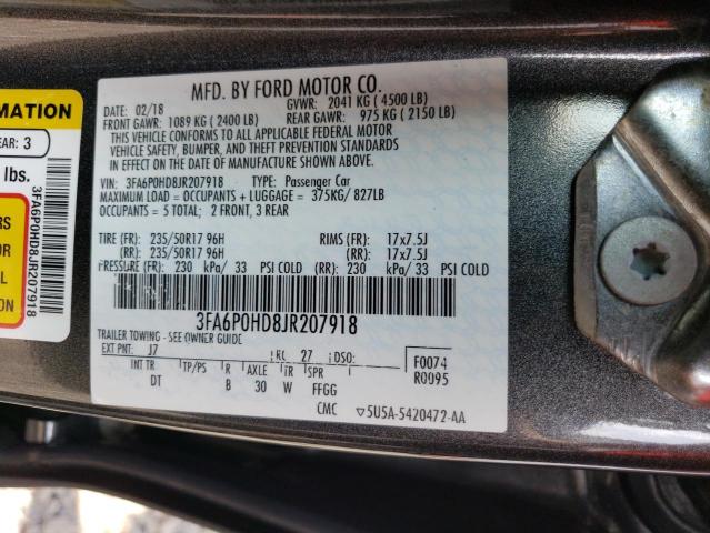 VIN 3FA6P0HD8JR207918 2018 Ford Fusion, SE no.13