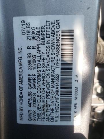 1HGCV1F34KA146552 2019 HONDA ACCORD - Image 12