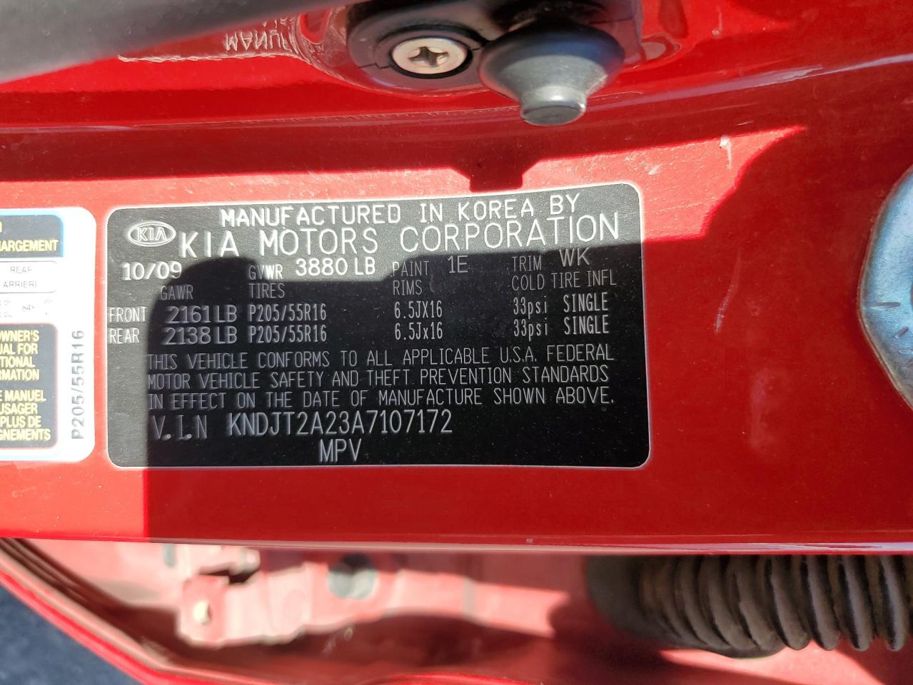 KNDJT2A23A7107172 2010 Kia Soul +