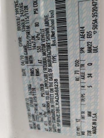 2010 Ford Econoline E350 Super Duty Wagon VIN: 1FBNE3BLXADA68238 Lot: 60494154