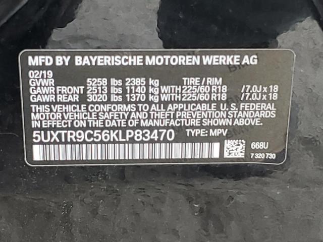 VIN 5UXTR9C56KLP83470 2019 BMW X3, Xdrive30I no.13