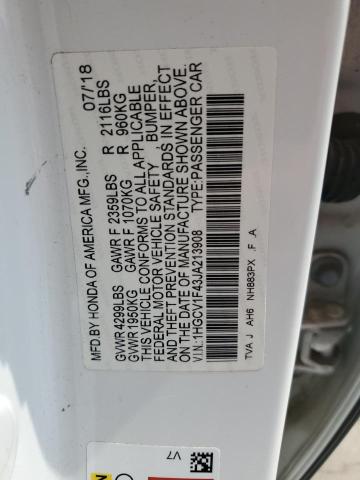 2018 HONDA ACCORD EX - 1HGCV1F43JA213908