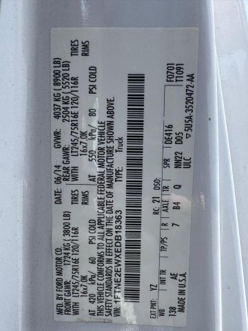 2014 Ford Econoline E250 Van VIN: 1FTNE2EWXEDB18363 Lot: 62716214