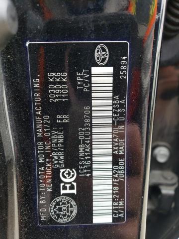 VIN 4T1G11AK4LU338706 2020 Toyota Camry, SE no.12