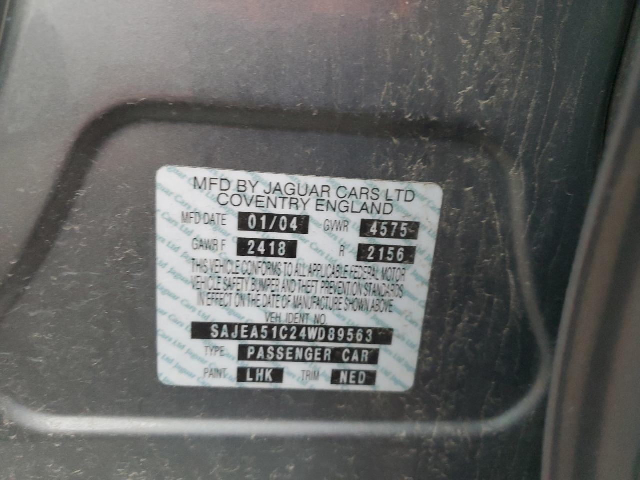 SAJEA51C24WD89563 2004 Jaguar X-Type 3.0