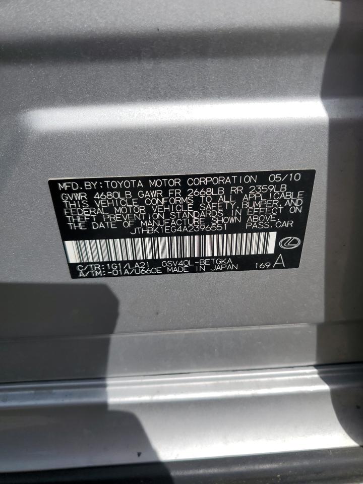 JTHBK1EG4A2396551 2010 Lexus Es 350