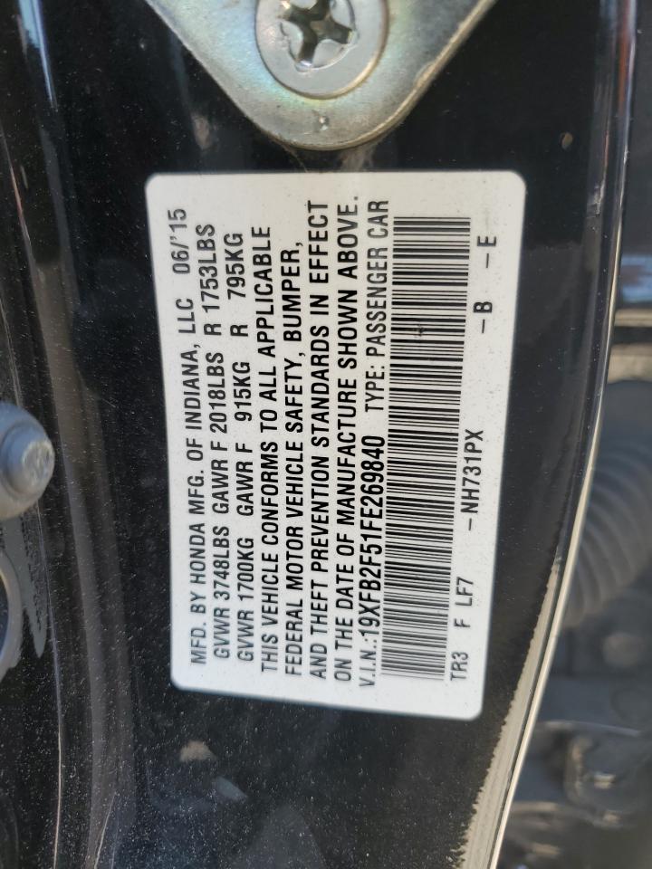 2015 Honda Civic Lx vin: 19XFB2F51FE269840