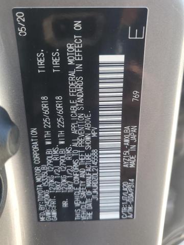 2020 LEXUS NX 300H LU JTJHJRDZ0L2145588