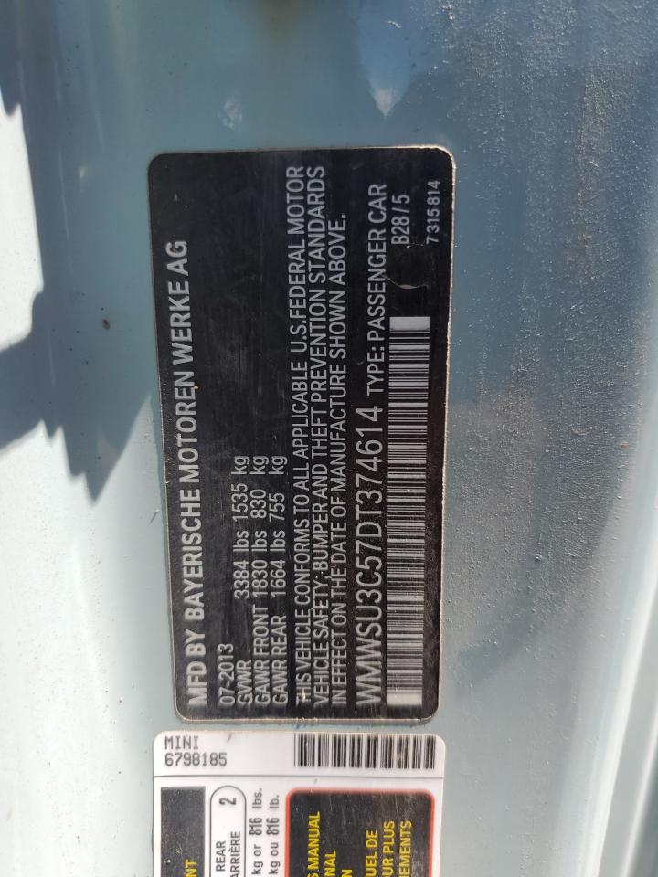 WMWSU3C57DT374614 2013 Mini Cooper