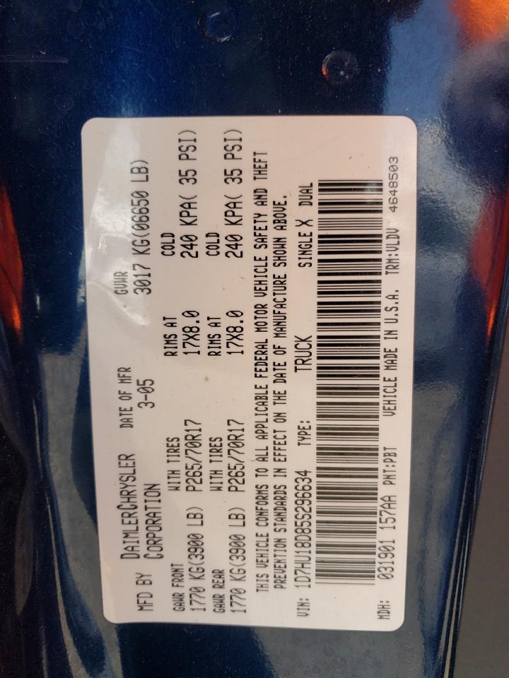 1D7HU18D85S296634 2005 Dodge Ram 1500 St