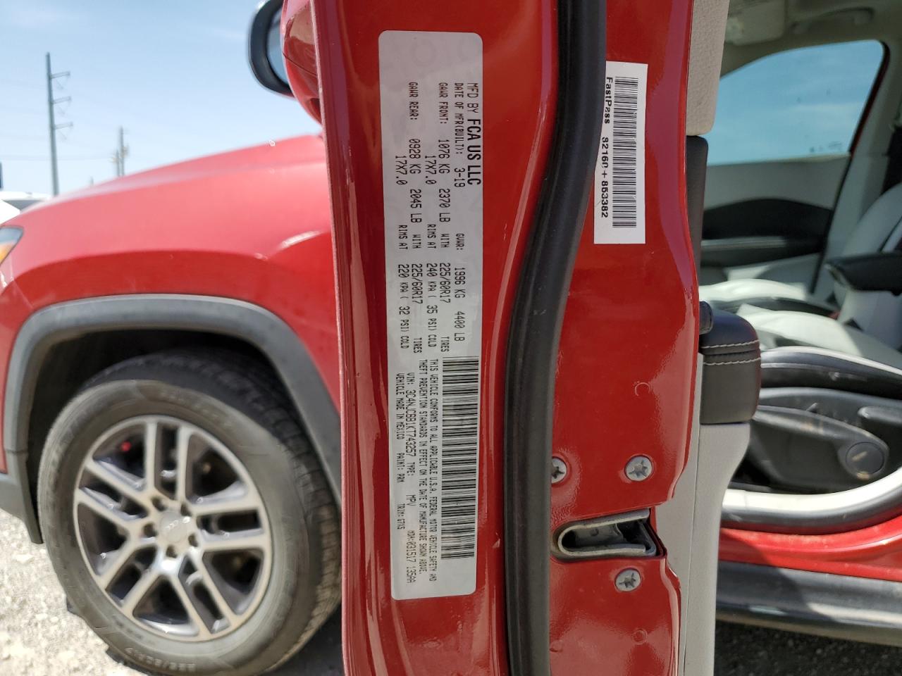 3C4NJCBB1KT743257 2019 Jeep Compass Latitude